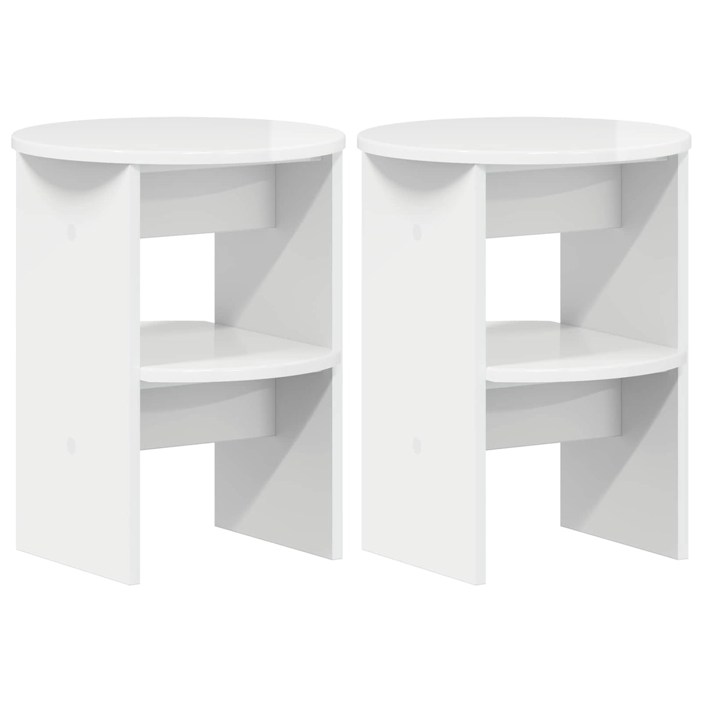 Mobile laterale 2 pcs Bianco Lucido Ø40 x 50 cm