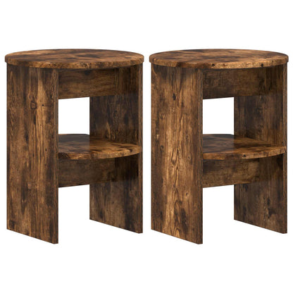 Mobile laterale 2 pcs Quercia Affumicata Ø40 x 50 cm