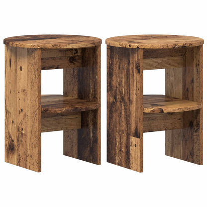 Mobile laterale 2 pz Legno vecchio Ø40 x 50 cm