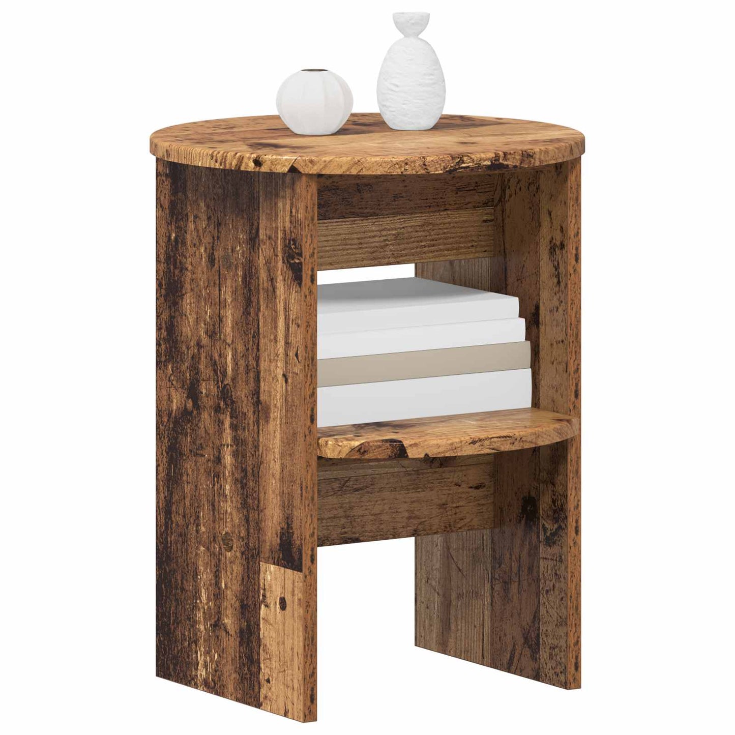Mobile laterale 2 pz Legno vecchio Ø40 x 50 cm