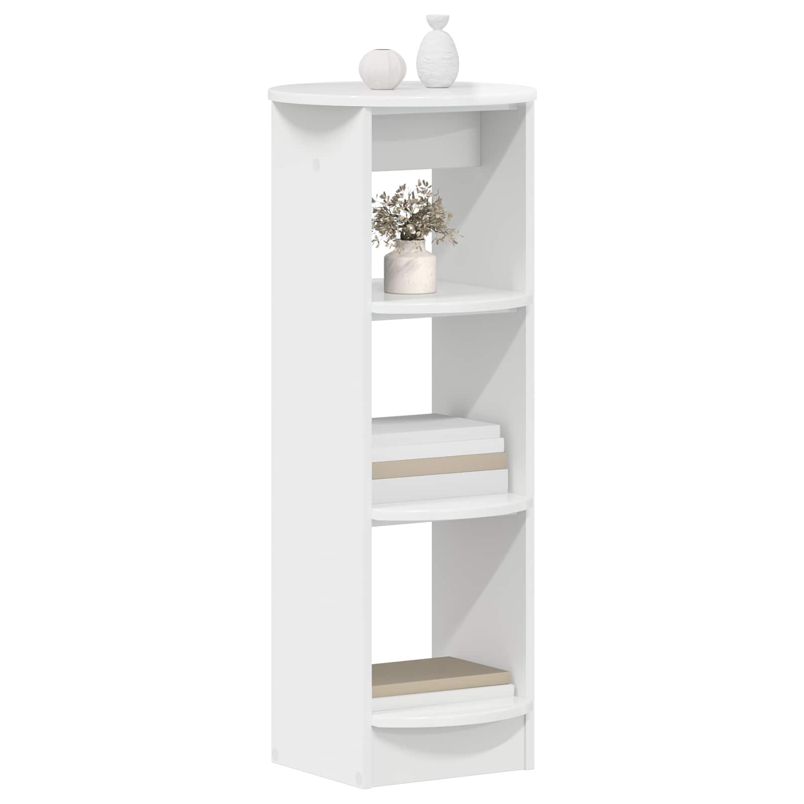 Mobile laterale Bianco Lucido 40 x 40 x 100 cm | homemem39