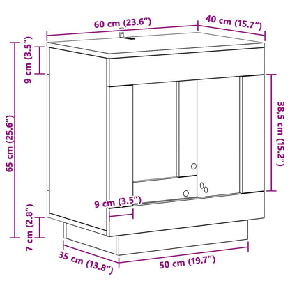 Tavolo laterale Grigio Cemento 60 x 40 x 65 cm | homemem39