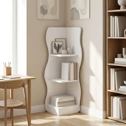 Mensola angolare Bianco 34 x 33 x 102 cm Legno ingegnerizzato