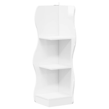Mensola angolare Bianco Lucido 34 x 33 x 102 cm - homemem39