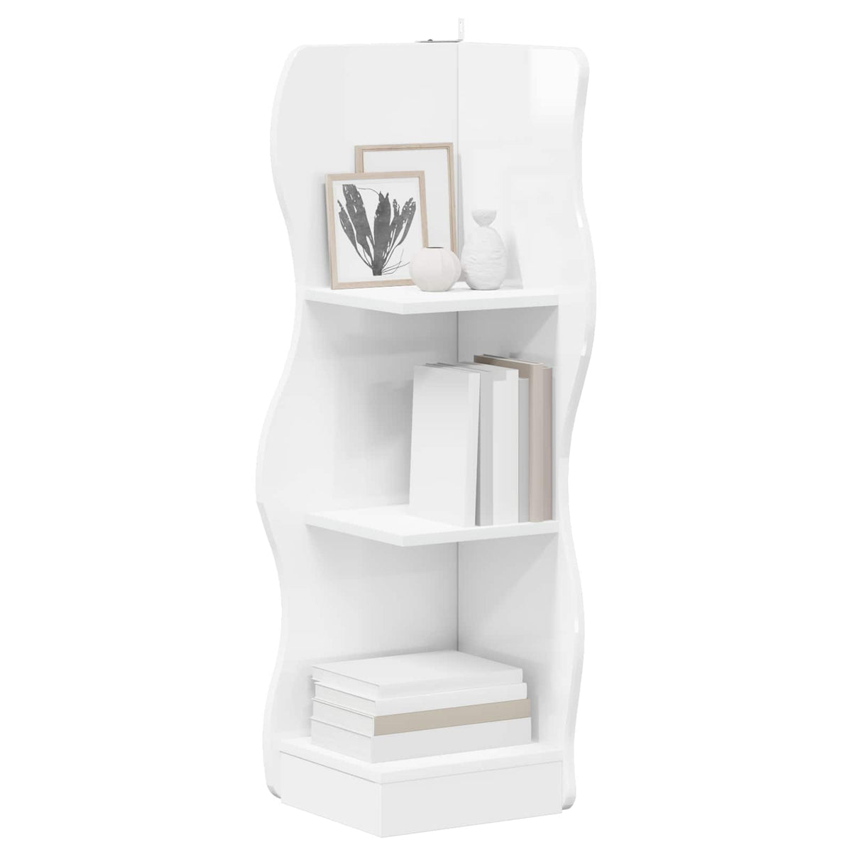 Mensola angolare Bianco Lucido 34 x 33 x 102 cm - homemem39