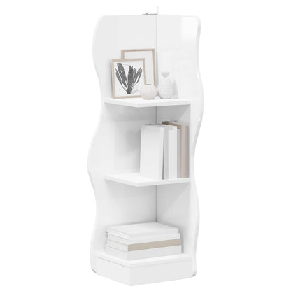 Mensola angolare Bianco Lucido 34 x 33 x 102 cm - homemem39