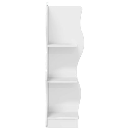 Mensola angolare con lo scaffale Bianco Lucido 34 x 33 x 102 cm | homemem39