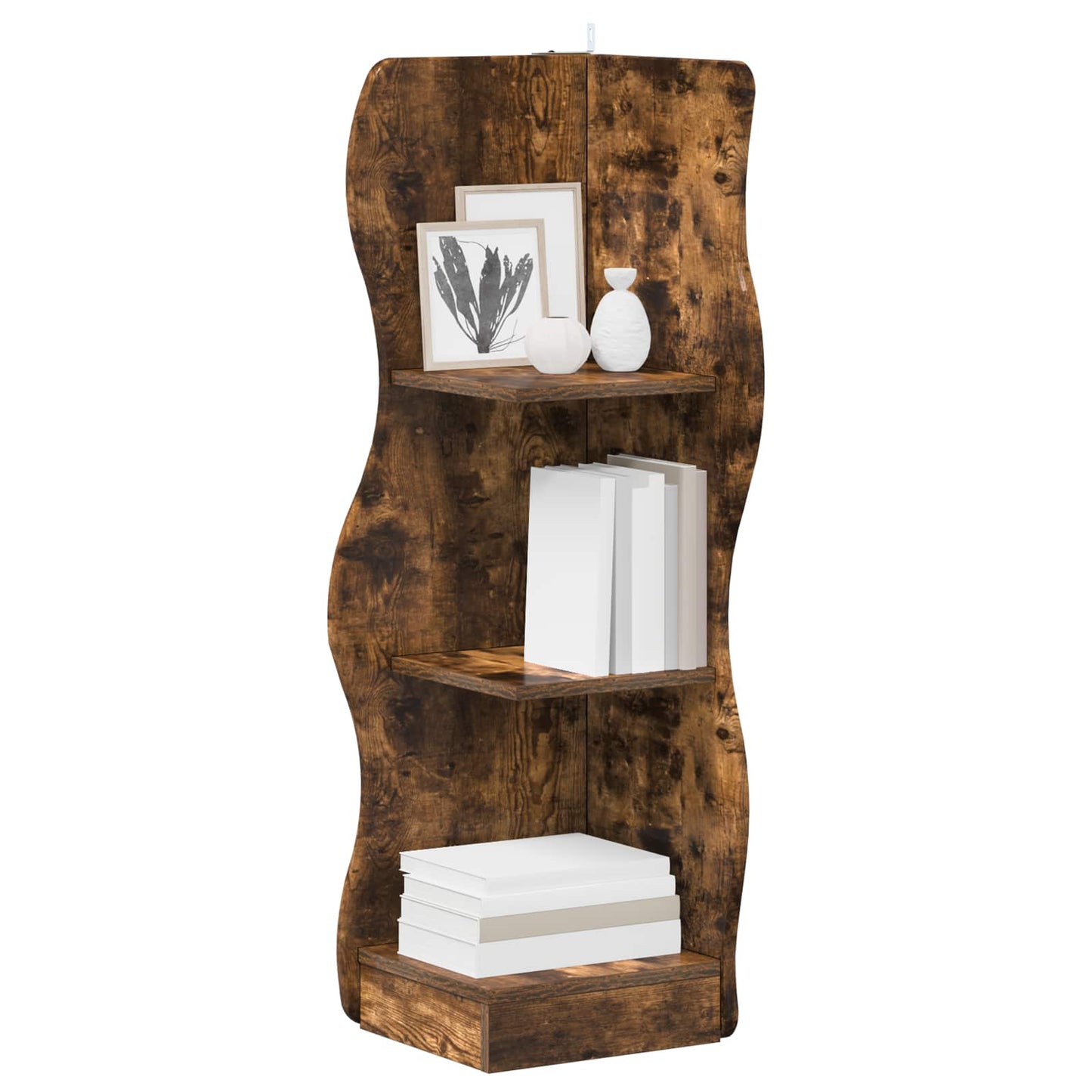 Mensola angolare con lo scaffale Rovere Fumo 34 x 33 x 102 cm | homemem39