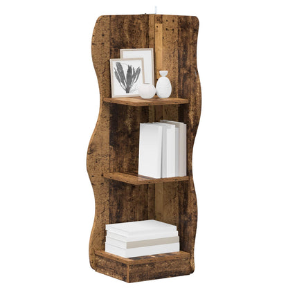 Mensola angolare con lo scaffale Legno antico 34 x 33 x 102 cm
