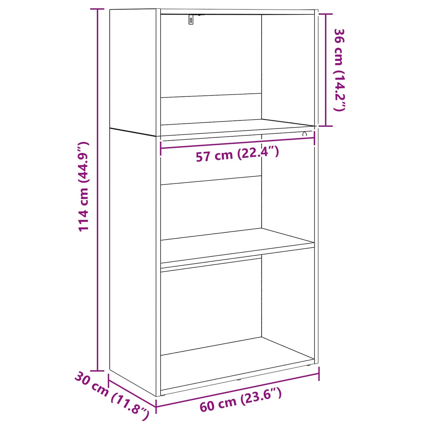 Libreria Rovere Nero 60 x 30 x 76.5 cm Legno multistrato
