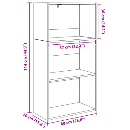 Libreria Rovere Nero 60 x 30 x 76.5 cm Legno multistrato