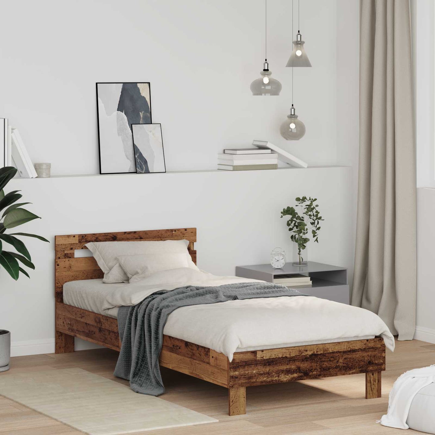 Struttura del letto Legno vecchio 75 x 190 cm Legno multistrato | homemem39