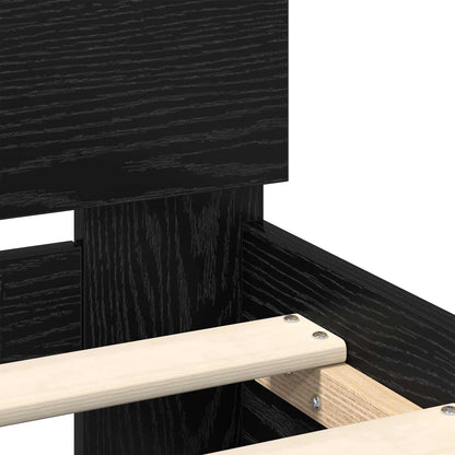 Struttura del letto Rovere Nero 75 x 190 cm Legno multistrato | homemem39