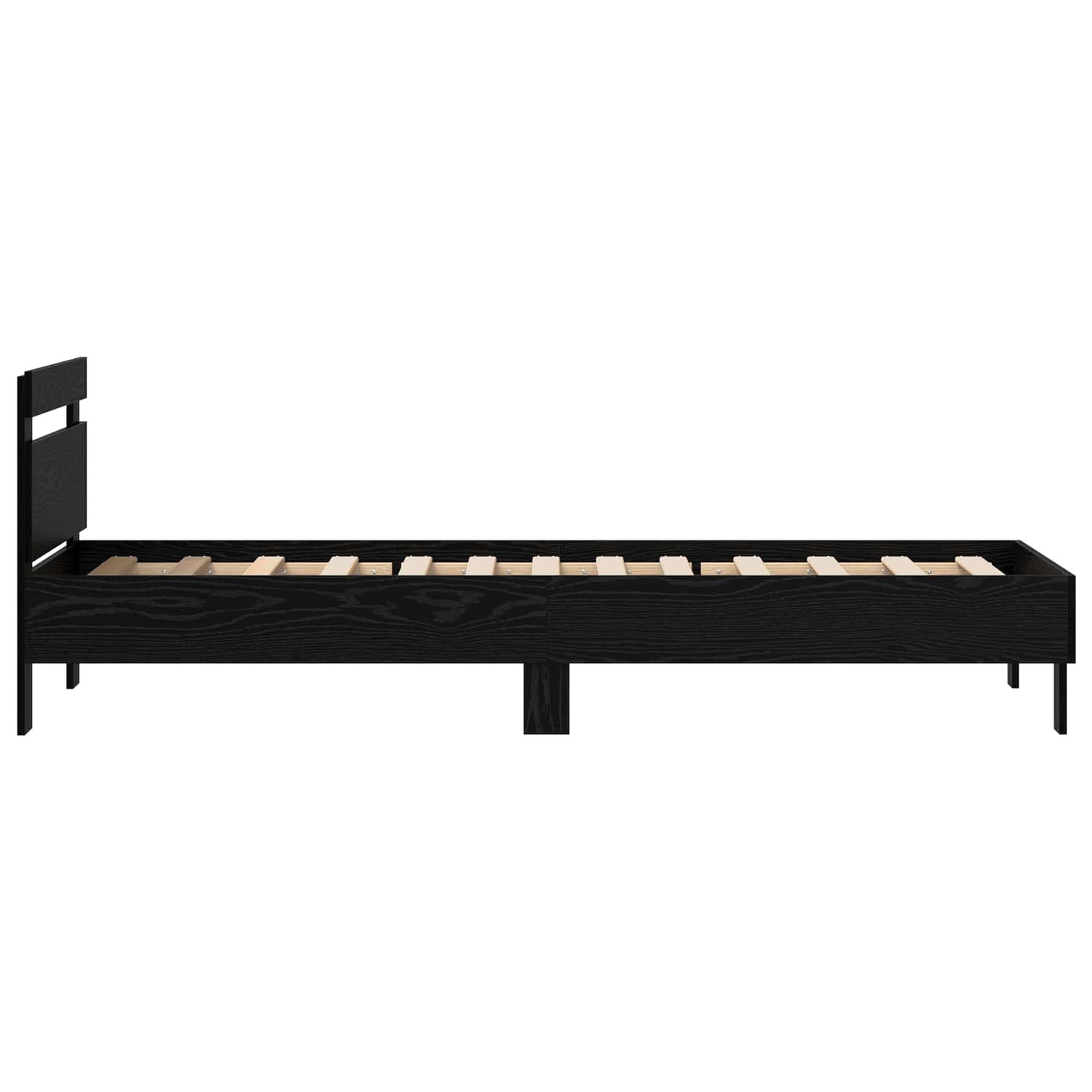 Struttura del letto Rovere Nero 75 x 190 cm Legno multistrato | homemem39