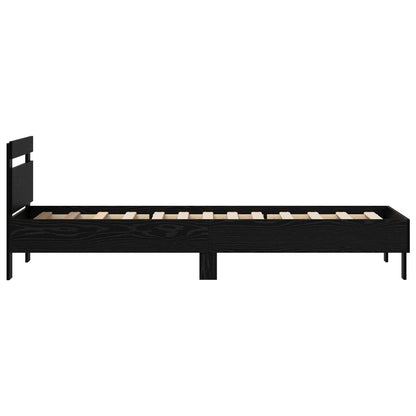 Struttura del letto Rovere Nero 75 x 190 cm Legno multistrato | homemem39
