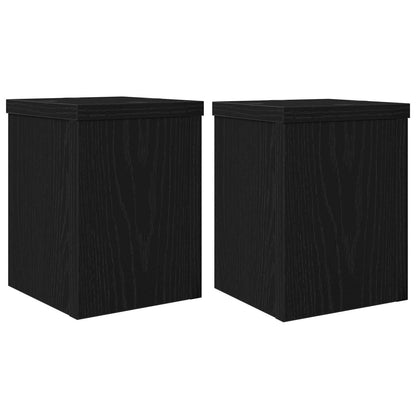 Supporto per piante 2 pcs Rovere Nero 15 x 15 x 20 cm