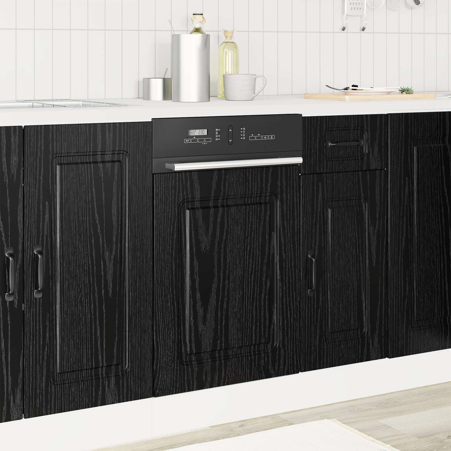 Pannello lavastoviglie Kalmar Rovere Nero 45 x 1,5 x 57 cm
