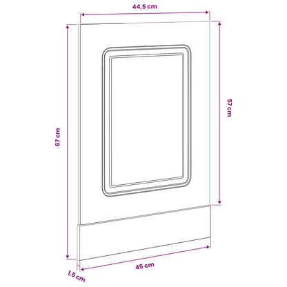 Pannello lavastoviglie Kalmar Rovere Nero 45 x 1,5 x 57 cm