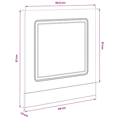 Pannello lavastoviglie Kalmar Rovere Nero 60 x 1,5 x 57 cm
