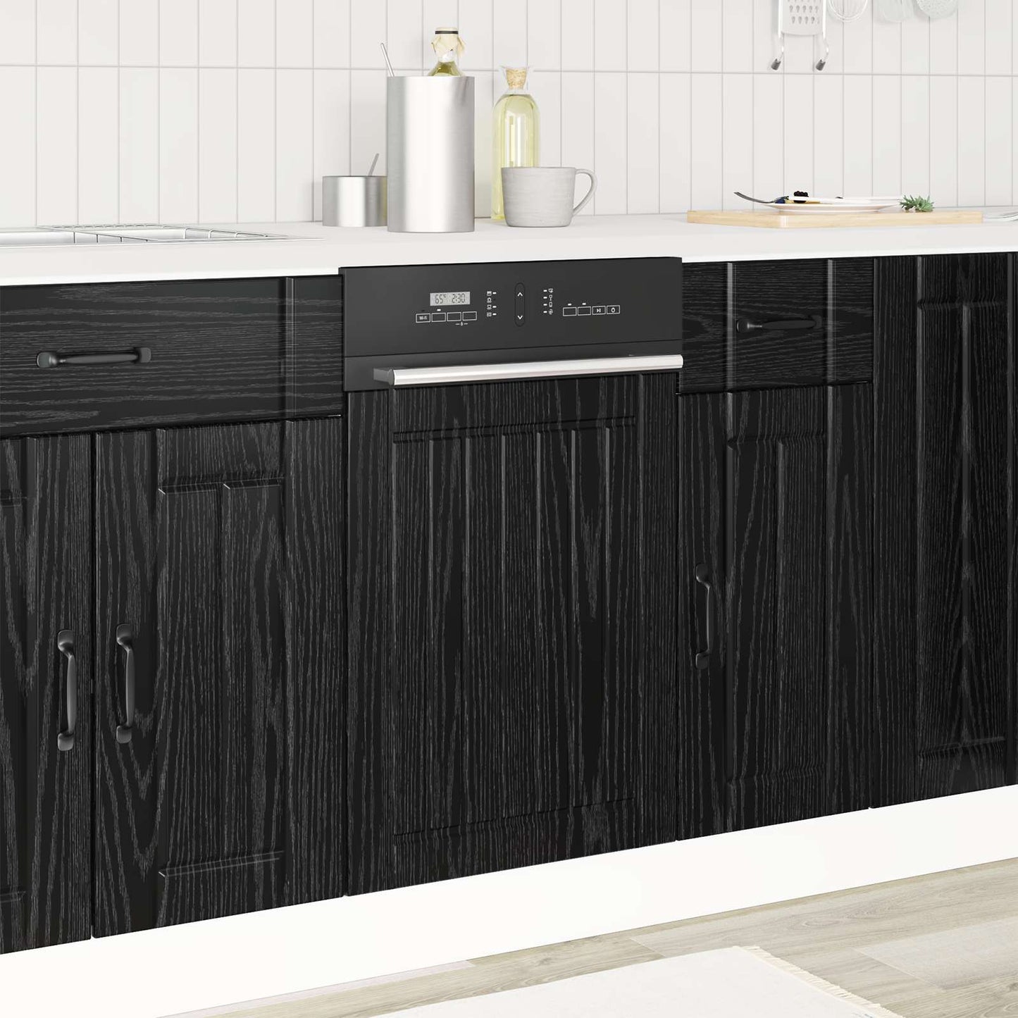 Pannello lavastoviglie Lucca Rovere Nero 45 x 1,5 x 57 cm | homemem39