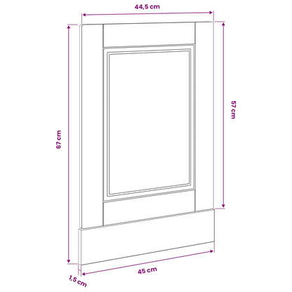Pannello lavastoviglie PORTO Rovere Nero 45 x 1,5 x 57 cm