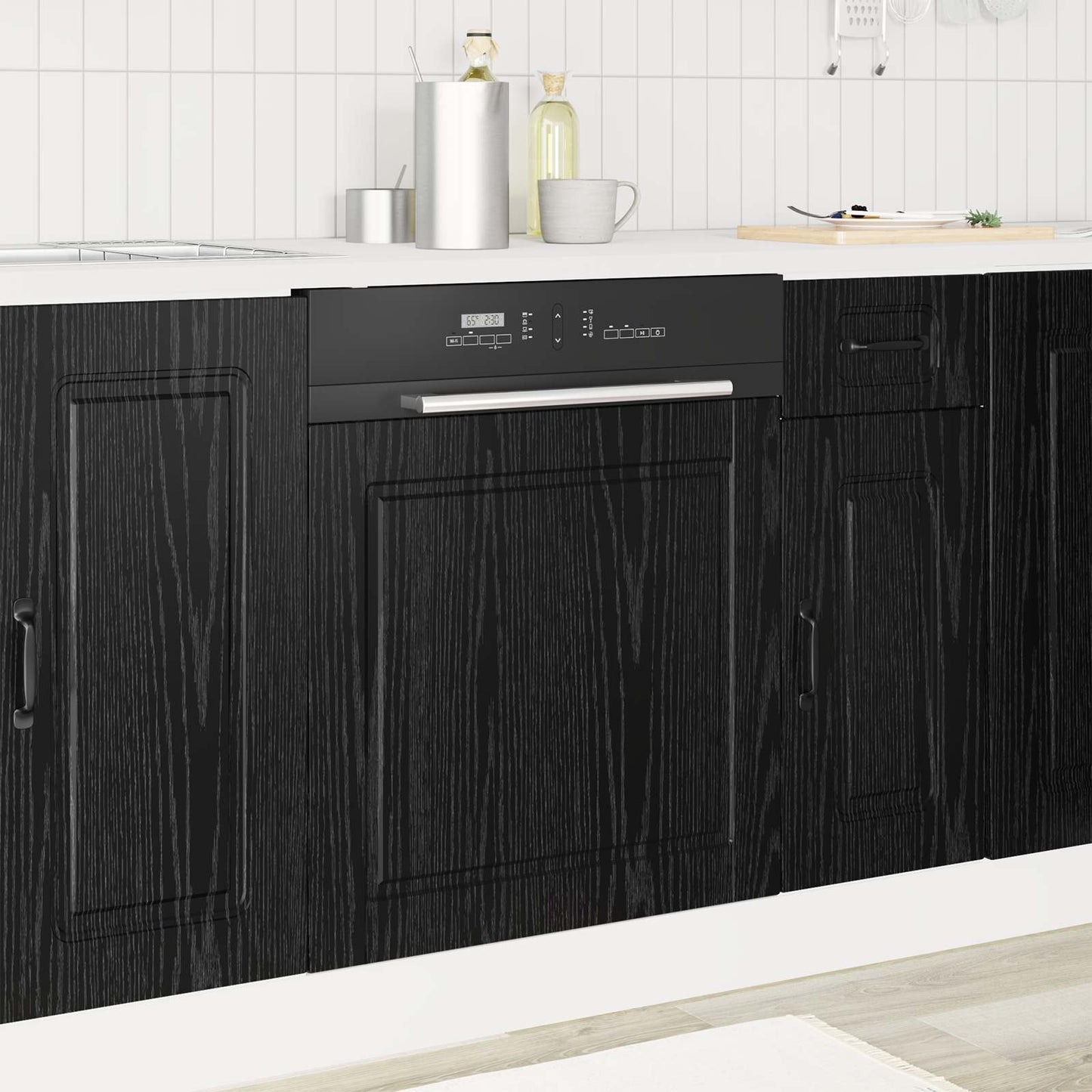 Pannello lavastoviglie PORTO Rovere Nero 60 x 1,5 x 57 cm