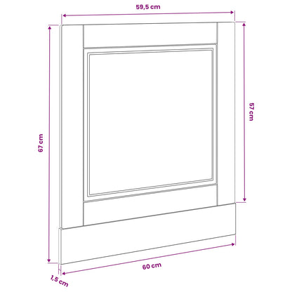Pannello lavastoviglie PORTO Rovere Nero 60 x 1,5 x 57 cm