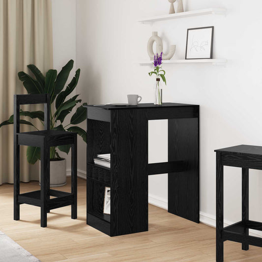 Tavolo da bar con lo scaffale Rovere Nero 90 x 47.5 x 103.5 cm | homemem39
