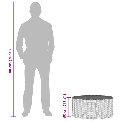 Tavolino da caffè da esterno Grigio Ø 68 x 30 cm polyrattan
