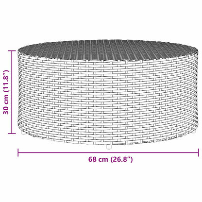 Tavolino da caffè da esterno Grigio Ø 68 x 30 cm polyrattan | homemem39