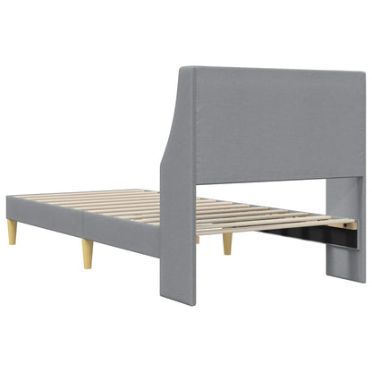 Struttura del letto Grigio chiaro 90 x 200 cm Tessuto | homemem39