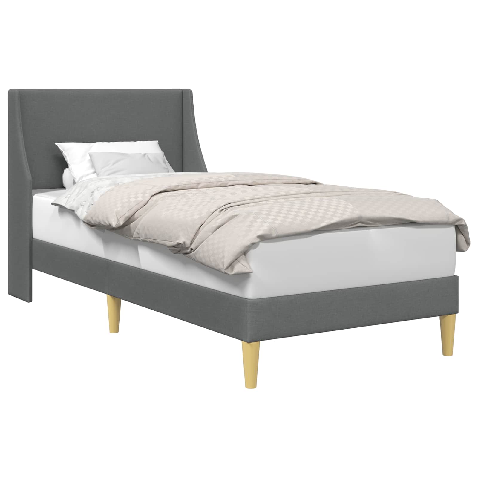 Struttura del letto Grigio scuro 90 x 200 cm Tessuto | homemem39