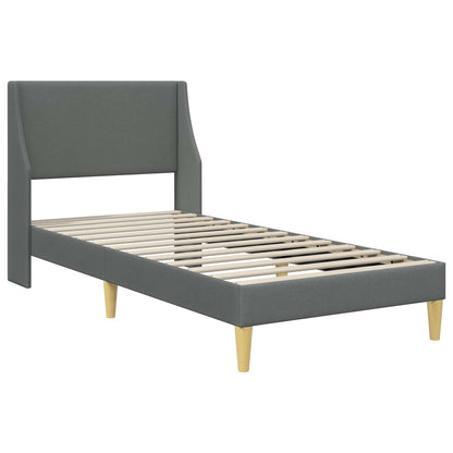 Struttura del letto Grigio scuro 90 x 200 cm Tessuto | homemem39