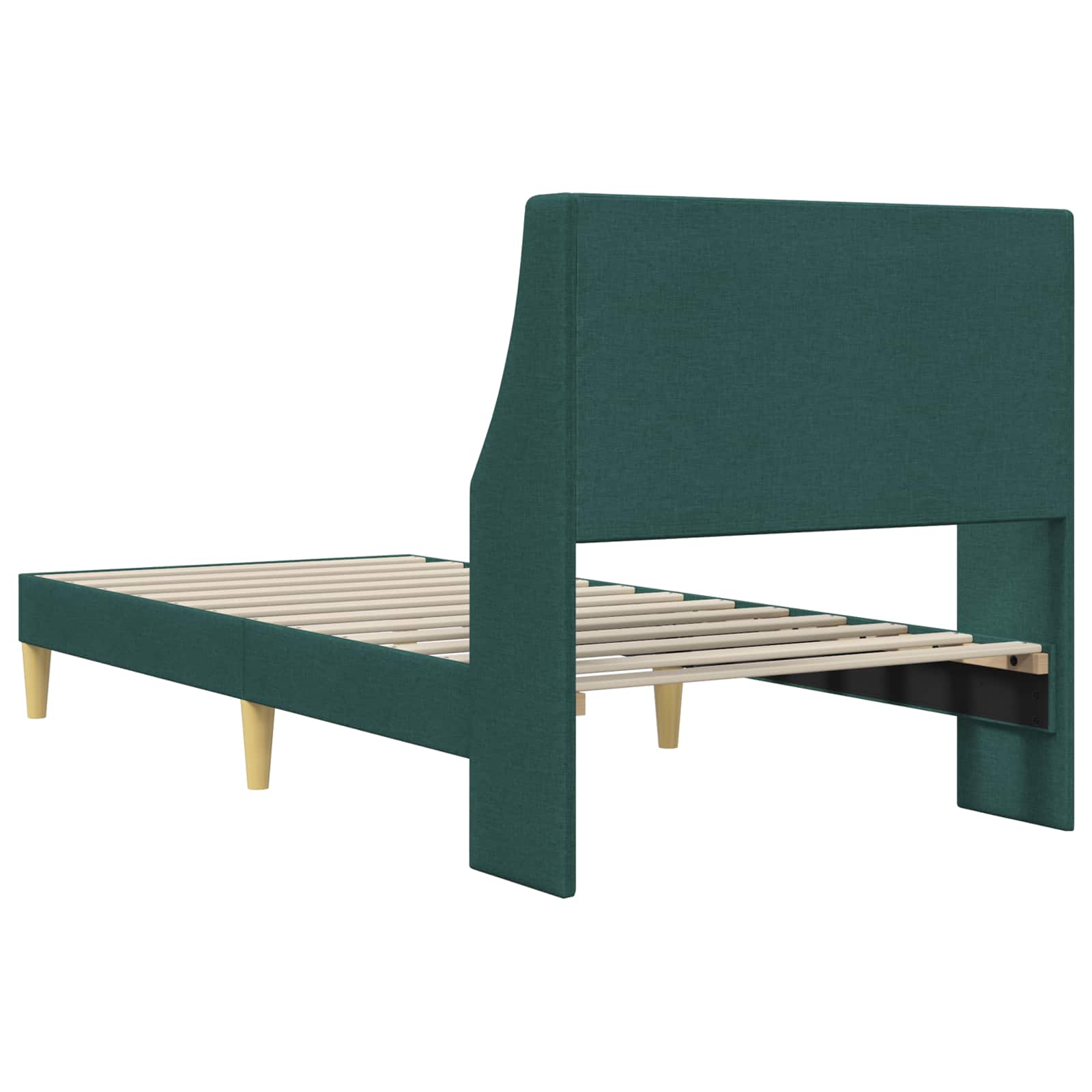Struttura del letto Tinta unita Verde Scuro 90 x 200 cm Tessuto | homemem39