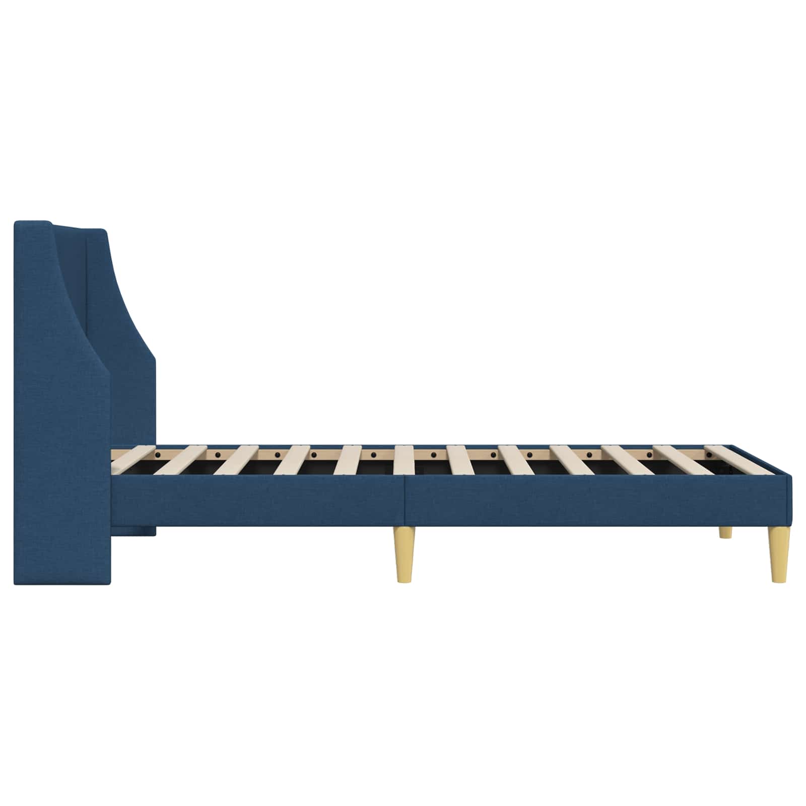 Struttura del letto Tinta unita Blu 90 x 200 cm Tessuto | homemem39