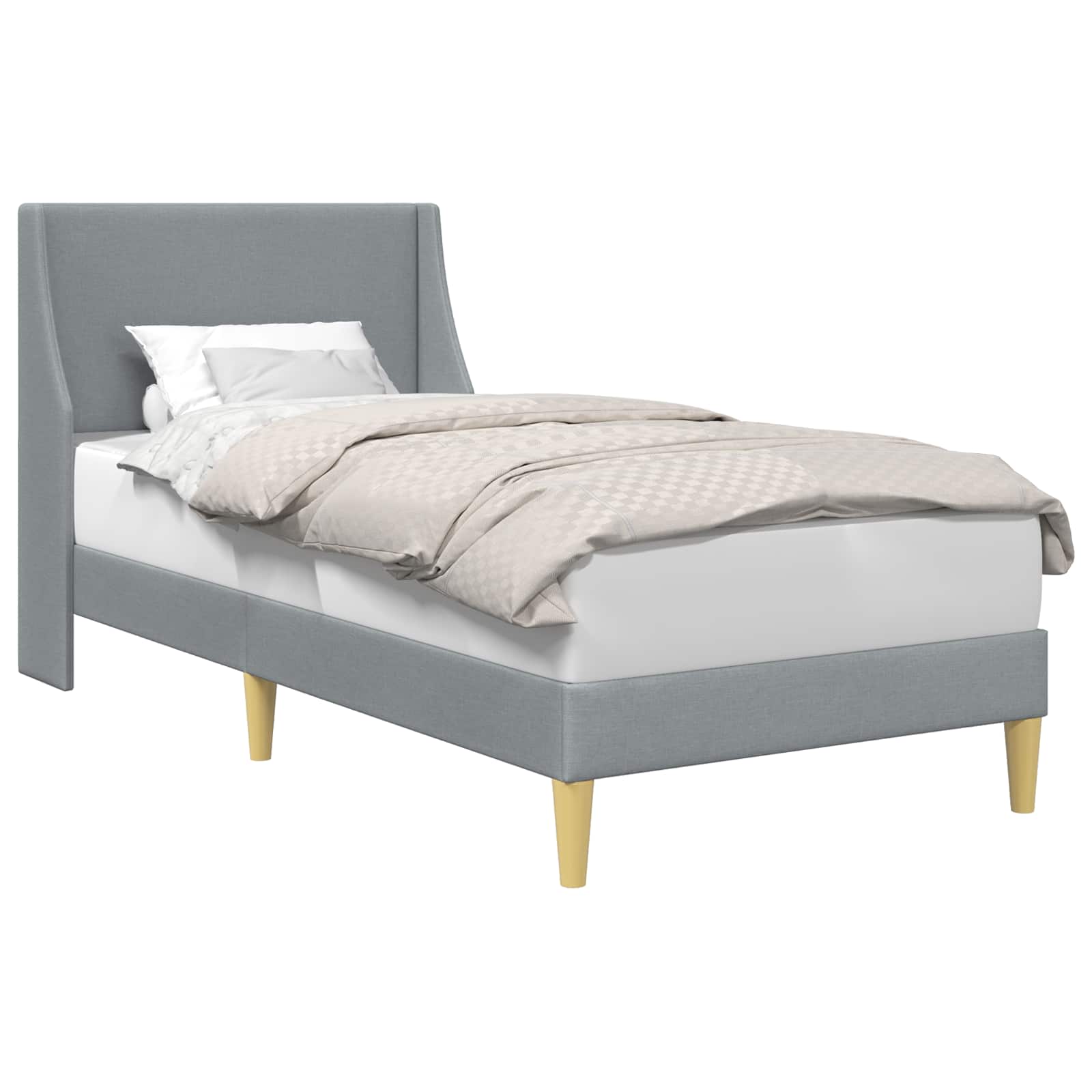 Struttura del letto Grigio chiaro 100 x 200 cm Tessuto | homemem39