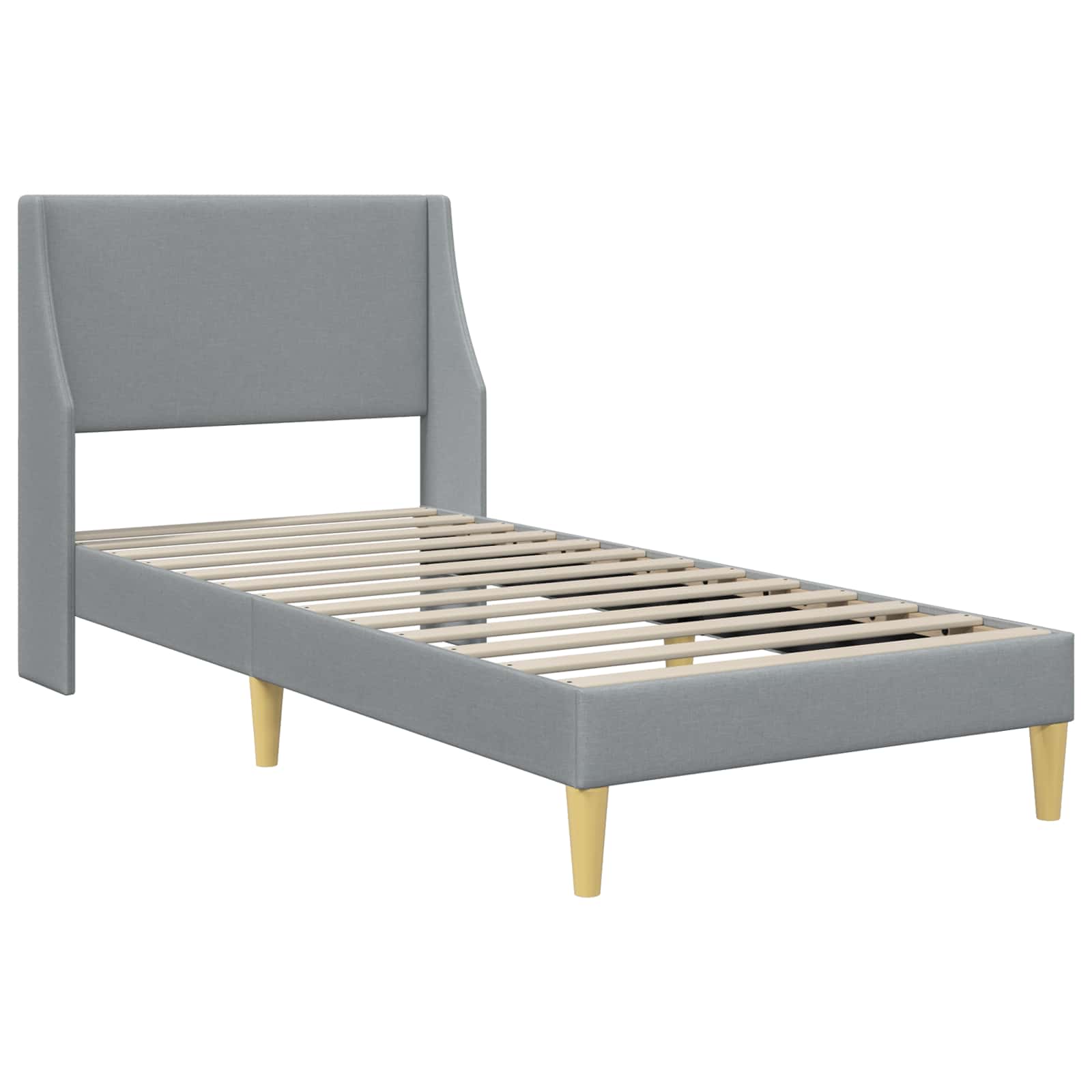 Struttura del letto Grigio chiaro 100 x 200 cm Tessuto | homemem39
