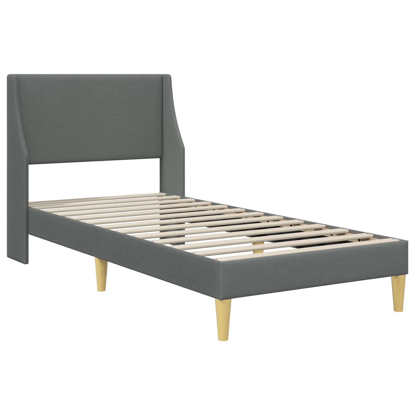 Struttura del letto Grigio scuro 100 x 200 cm Tessuto | homemem39