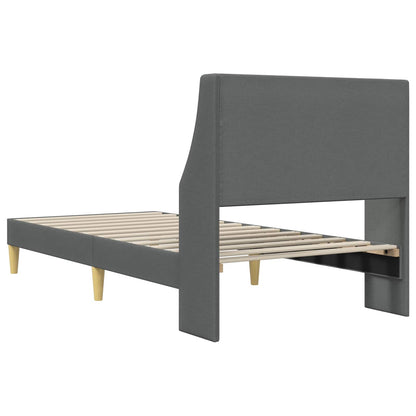 Struttura del letto Grigio scuro 100 x 200 cm Tessuto | homemem39