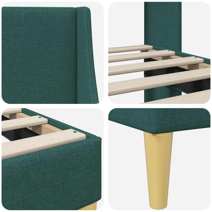 Struttura del letto Verde Scuro 100 x 200 cm Tessuto | homemem39
