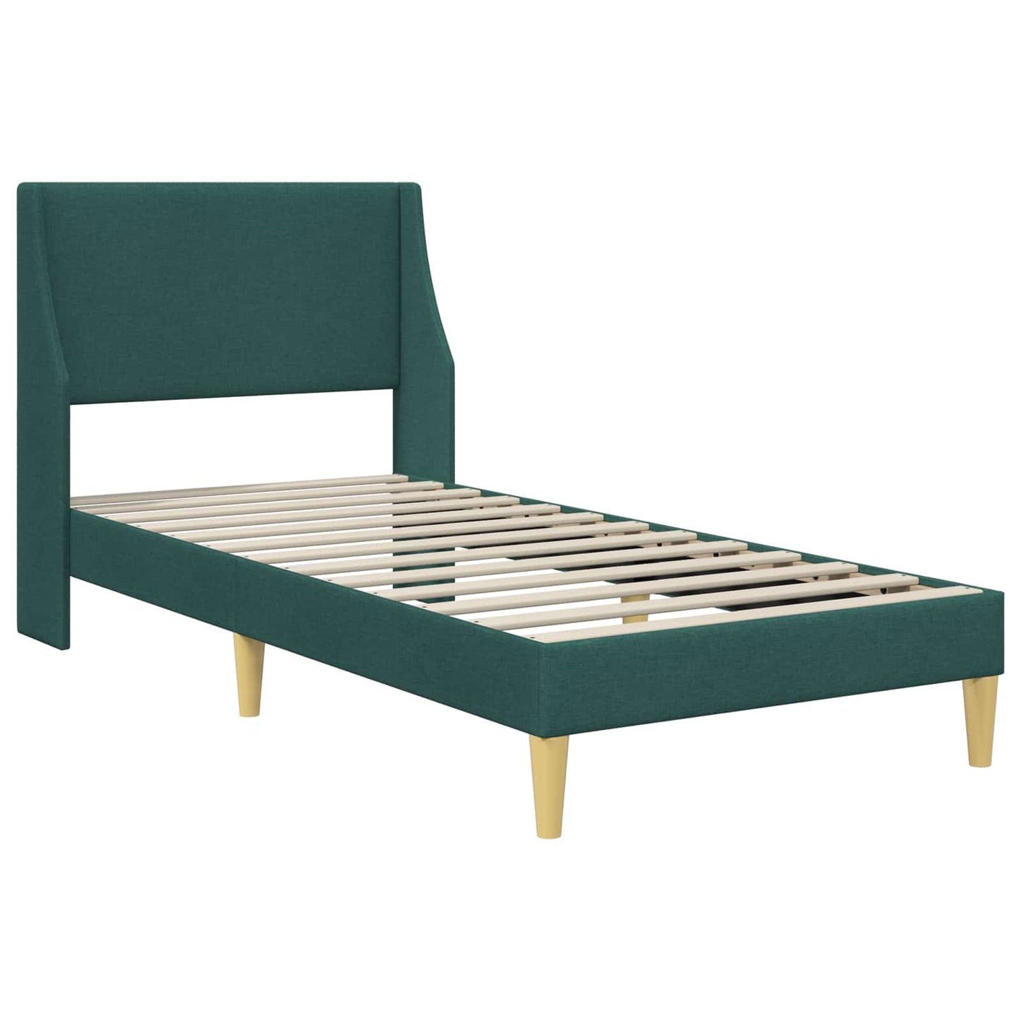 Struttura del letto Verde Scuro 100 x 200 cm Tessuto