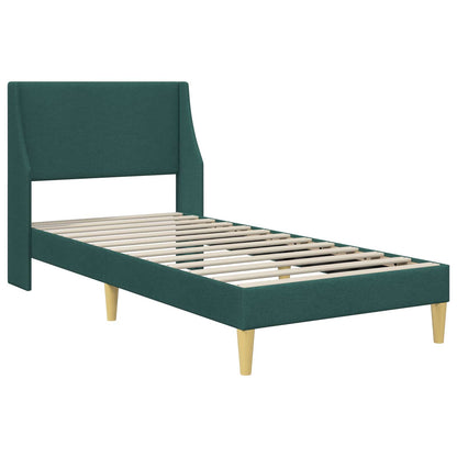 Struttura del letto Verde Scuro 100 x 200 cm Tessuto