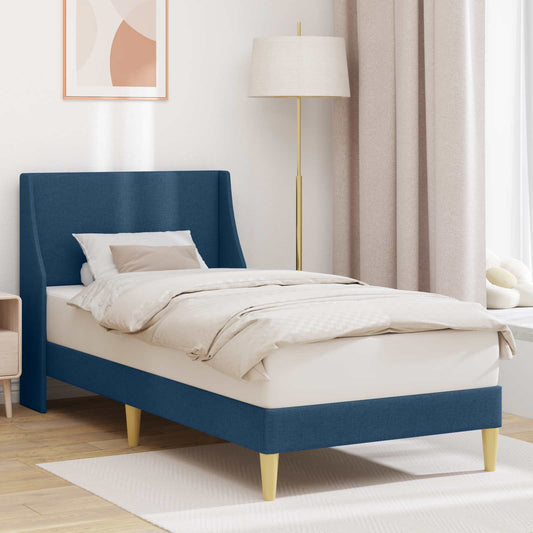 Struttura del letto Tinta unita Blu 100 x 200 cm Tessuto | homemem39
