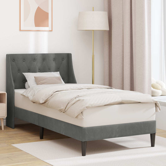 Struttura del letto Grigio scuro 80 x 200 cm Velluto | homemem39