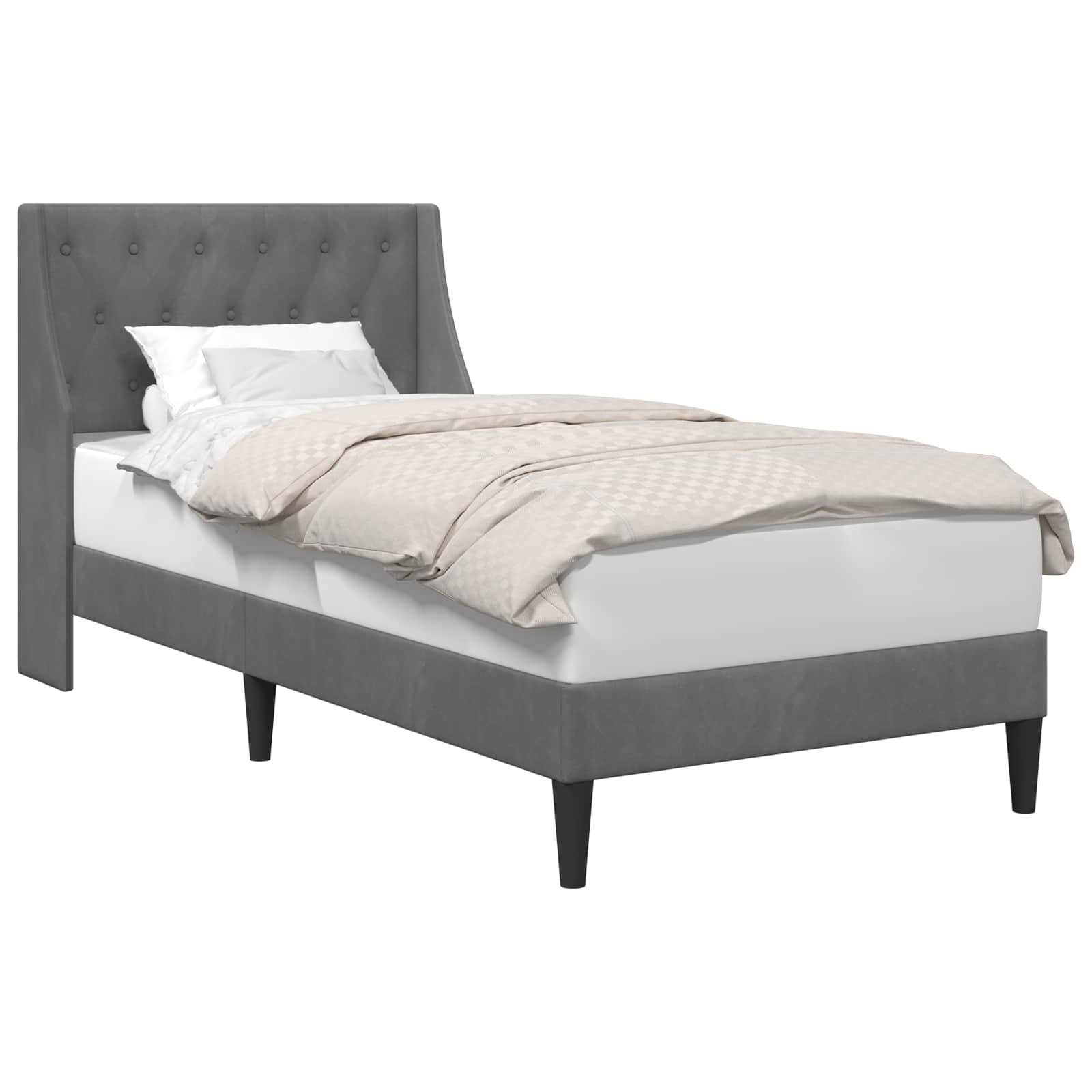 Struttura del letto Grigio scuro 80 x 200 cm Velluto | homemem39