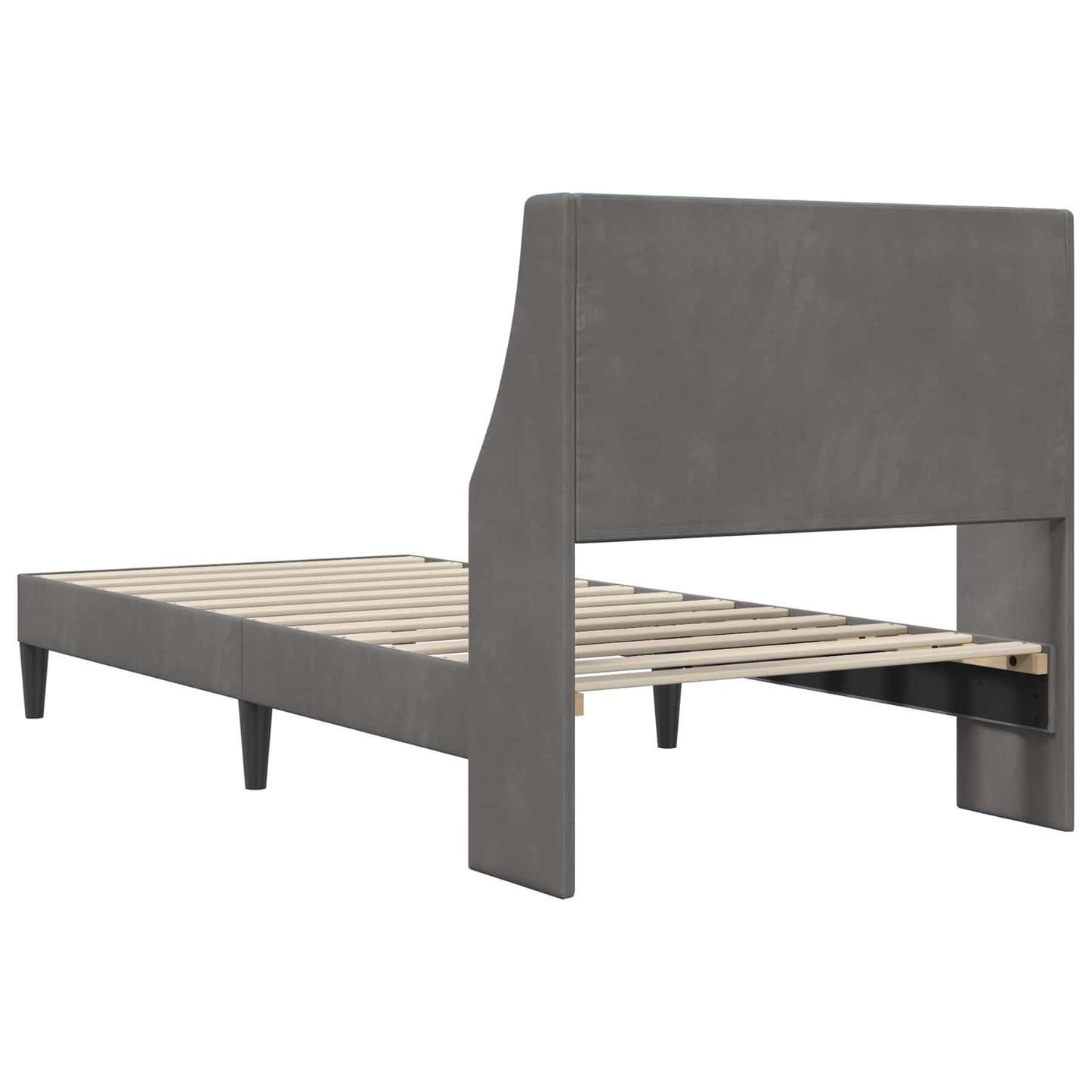 Struttura del letto Grigio scuro 80 x 200 cm Velluto | homemem39
