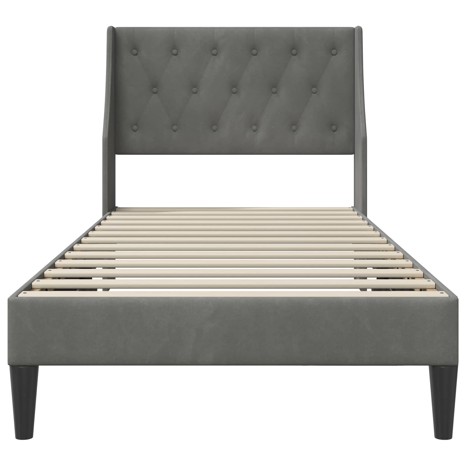 Struttura del letto Grigio scuro 80 x 200 cm Velluto | homemem39