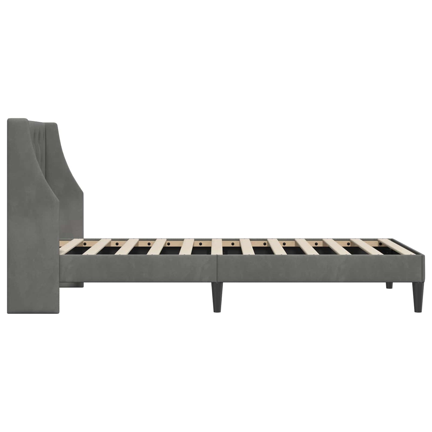 Struttura del letto Grigio scuro 80 x 200 cm Velluto | homemem39