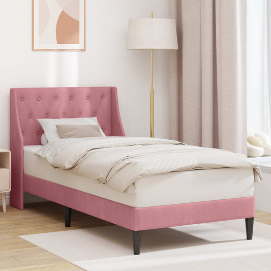 Struttura del letto con testiera Rosa 80 x 200 cm Velluto | homemem39