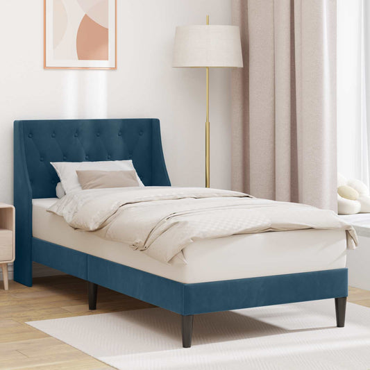 Struttura del letto con testiera Blu 80 x 200 cm Velluto | homemem39